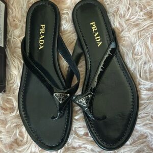 Prada Brand New Slides Black Size 39.5 EU